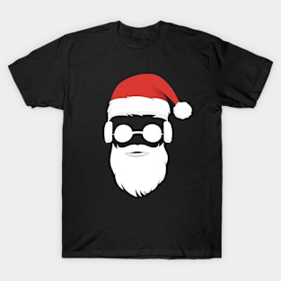 Cool Hipster Santa Claus Beard Sunglasses Headphones Present T-Shirt